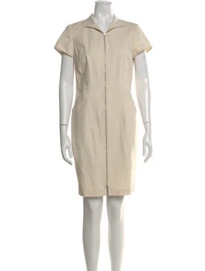 Pre-owned Lafayette 148 Mini Dress In Neutral