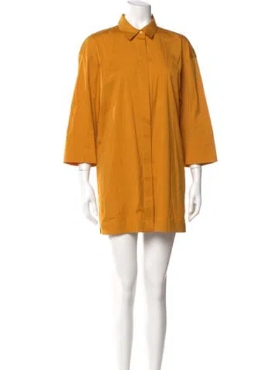 Pre-owned Lafayette 148 Mini Dress In Yellow