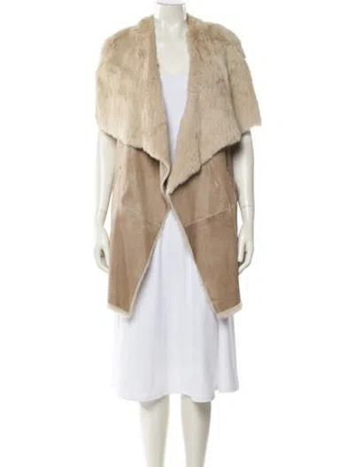 Pre-owned Lafayette 148 Mink Vest In Neutral