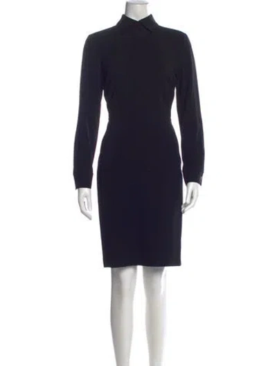 Pre-owned Lafayette 148 Mock Neck Knee-length Dress In Black