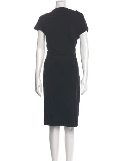 Pre-owned Lafayette 148 Mock Neck Knee-length Dress In Gray
