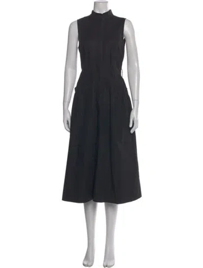 Pre-owned Lafayette 148 Mock Neck Long Dress In Black