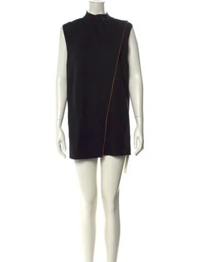 Pre-owned Lafayette 148 Mock Neck Mini Dress In Black