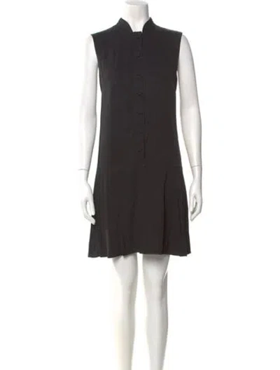Pre-owned Lafayette 148 Mock Neck Mini Dress In Black