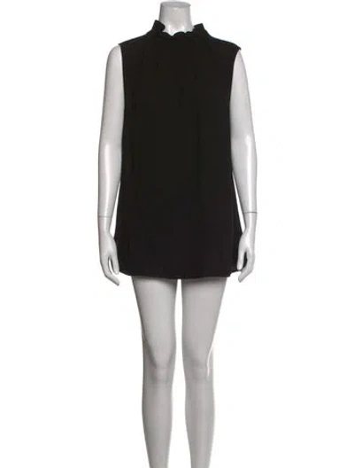 Pre-owned Lafayette 148 Mock Neck Mini Dress In Black