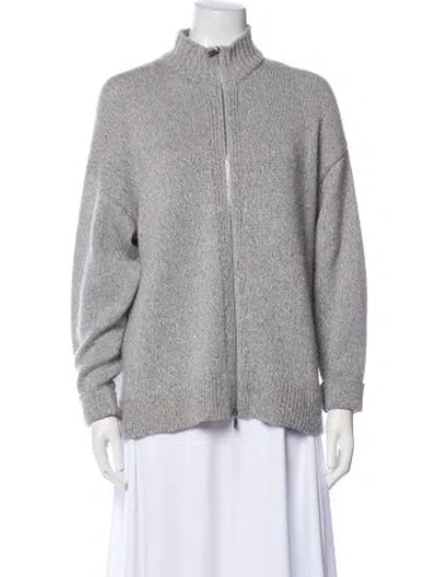 Pre-owned Lafayette 148 Mock Neck Sweater In Gray