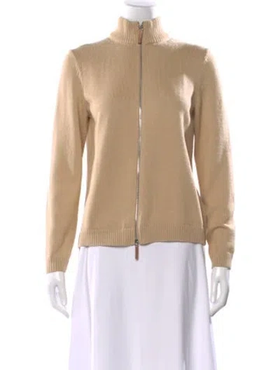 Pre-owned Lafayette 148 Mock Neck Sweater In Neutral