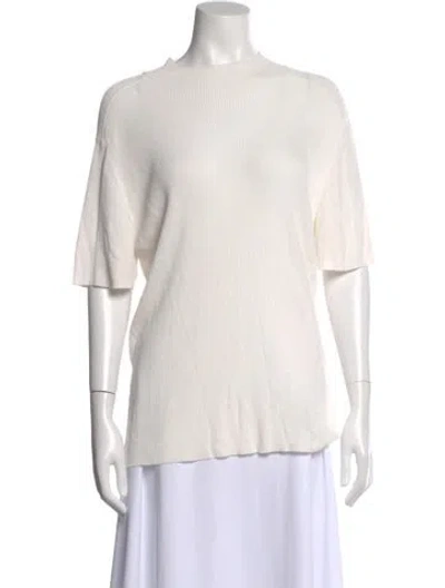 Pre-owned Lafayette 148 Mock Neck Sweater In Neutral