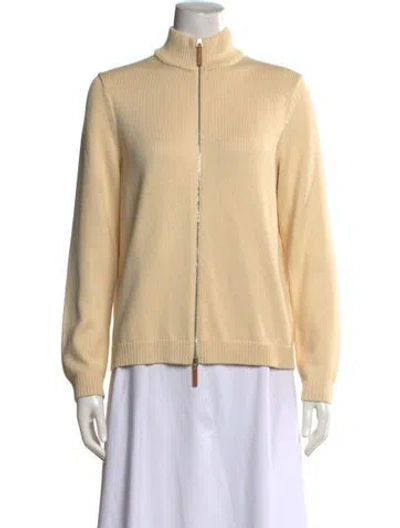 Pre-owned Lafayette 148 Mock Neck Sweater In Neutral