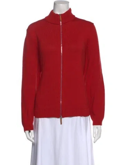 Pre-owned Lafayette 148 Mock Neck Sweater In Red