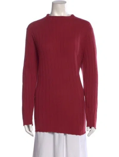 Pre-owned Lafayette 148 Mock Neck Sweater In Red