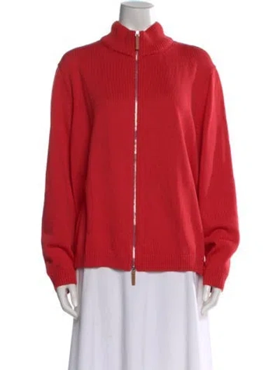 Pre-owned Lafayette 148 Mock Neck Sweater In Red