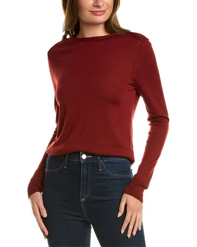 Lafayette 148 Mock Neck Wool & Silk-blend Sweater In Red