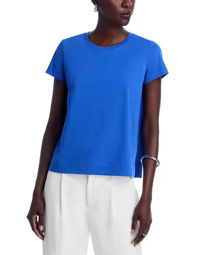 Lafayette 148 Modern Short-sleeve Cotton Jersey Tee In Ultramarin