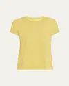 Lafayette 148 Modern Short-sleeve Cotton Jersey Tee In Yellow