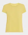Lafayette 148 Modern Short-sleeve Cotton Jersey Tee In Yellow