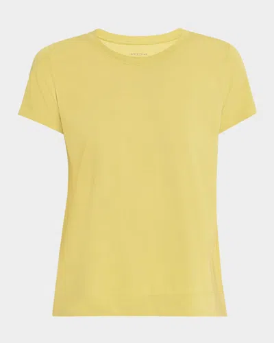 Lafayette 148 Modern Short-sleeve Cotton Jersey Tee In Yellow