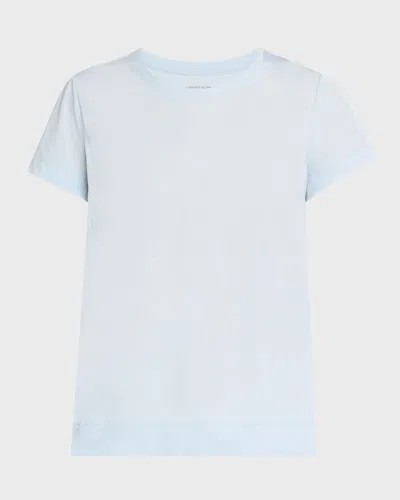 Lafayette 148 Modern Short-sleeve Cotton Jersey Tee In Wild Bluet