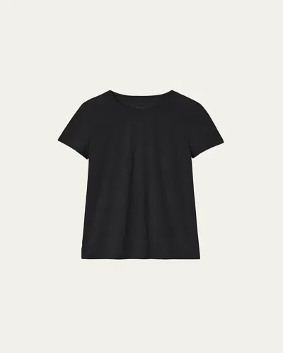 Lafayette 148 Modern Short-sleeve Cotton Jersey Tee In Black