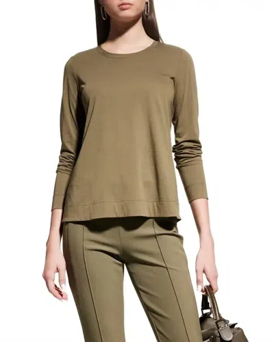 Lafayette 148 Modern Tee In Ficus In Green