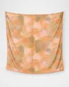 Lafayette 148 Mottled Square Cotton-silk Scarf In Copper Multi
