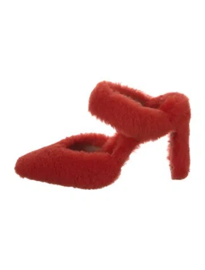 Pre-owned Lafayette 148 Mules In Red