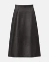 Lafayette 148 Nappa Lambskin Leather High-waisted Skirt In Black