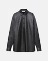 Lafayette 148 Nappa Lambskin Leather Shirt Jacket In Black