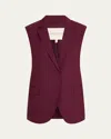 Lafayette 148 Neapolitan Pick Stitch Lightweight Wool Vest