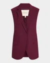 Lafayette 148 Neapolitan Pick Stitch Lightweight Wool Vest