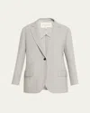 Lafayette 148 Neapolitan Single-button Wool Jacket In Gray