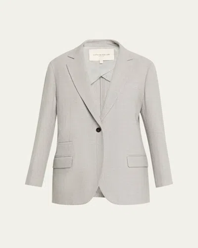 Lafayette 148 Neapolitan Single-button Wool Jacket In Gray