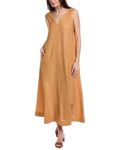 Lafayette 148 Neve Wool & Silk-blend Dress In Brown