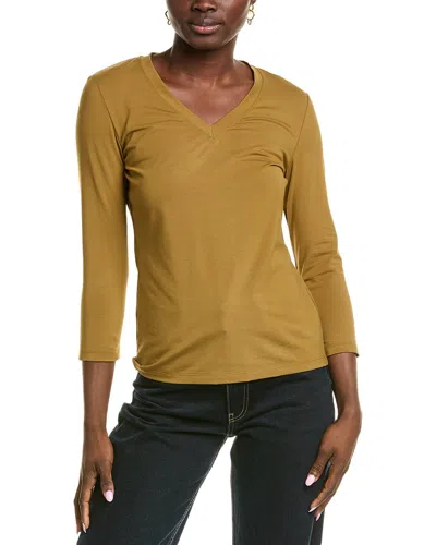 Lafayette 148 New York 3/4-sleeve Top In Gold
