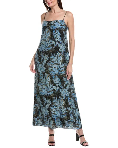 Lafayette 148 New York A-line Square Neck Dress In Blue