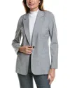 Lafayette 148 New York Ashby Linen-blend Blazer In Grey