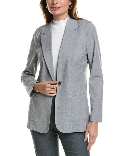 Lafayette 148 New York Ashby Linen-blend Blazer In Grey
