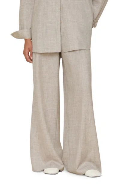 Lafayette 148 New York Astor Pleated Tropical Wool Blend Wide Leg Pants In Gray