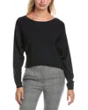 Lafayette 148 New York Asymmetric Dolman Silk-blend Sweater In Black