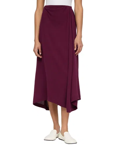 Lafayette 148 New York Asymmetric Pull On Knit Silk-blend Skirt In Purple