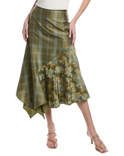 Lafayette 148 New York Asymmetrical Handkerchief Silk Skirt In Multi