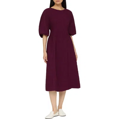 LAFAYETTE 148 LAFAYETTE 148 NEW YORK BALLOON SLEEVE MATELASSÉ JACQUARD MIDI DRESS