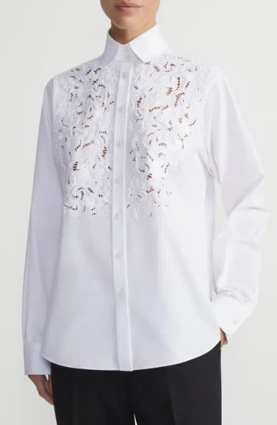 LAFAYETTE 148 LAFAYETTE 148 NEW YORK BAROQUE EMBROIDERED ORGANIC COTTON POPLIN BUTTON-UP SHIRT