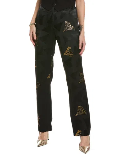 Lafayette 148 Metallic Leafed Pages Jacquard Barrow Pant In Black