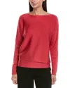 Lafayette 148 New York Bateau Neck Dolman Sweater In Red