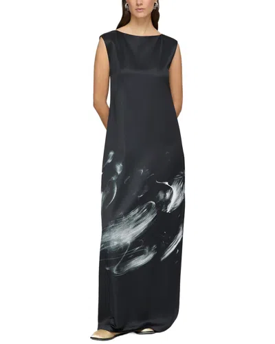 Lafayette 148 New York Bateau Neck Gown In Black