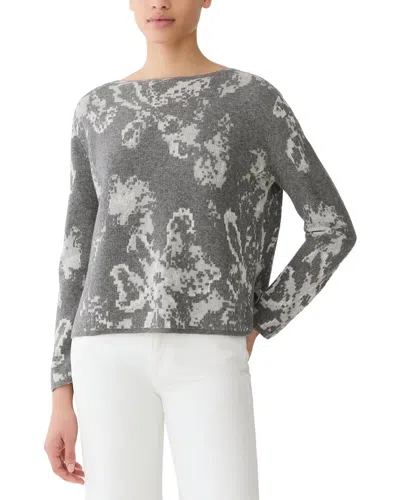 Lafayette 148 New York Bateau Neck Jacquard Wool & Cashmere-blend Sweater In Multi