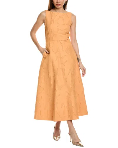 Lafayette 148 New York Bateau Neck Maxi Dress In Orange