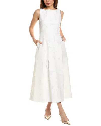Lafayette 148 New York Bateau Neck Maxi Dress In White