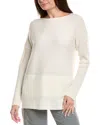 Lafayette 148 New York Bateau Neck Ribbed Wool & Cashmere-blend Sweater In White